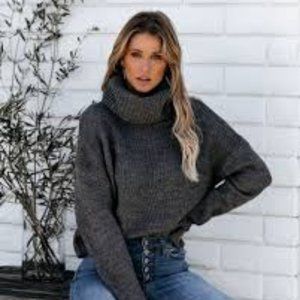 Open Back Turtleneck Sweater